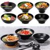 Fancyfamily Black Frosted Melamine Japanese Style Beef Ramen Bowl Bamboo Hat Shape Soup Bowl Fast Food Tableware