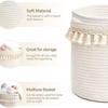 Cotton Rope Storage Basket With Handles For Home Organization And Laundry