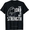 Jesus Workout The Lord Is My Strength Christian Gym Tshirts Vintage Cotton Tshirt Funny Print Unisexs Clothes Fitness T Shirt