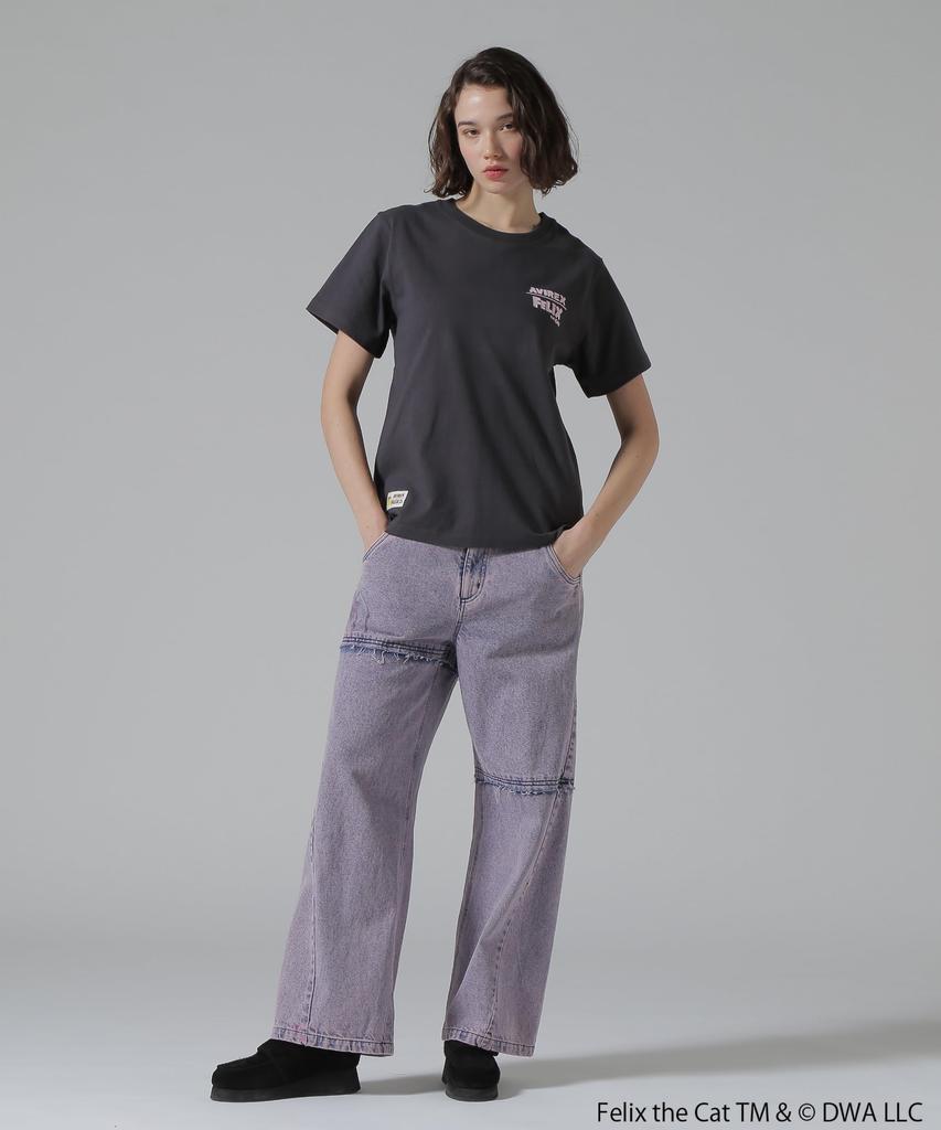 Avirex FELIX COMICS Size T-SHIRT, Women's, S, 010, Black, 783-5135610