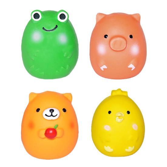Squeaky Animal Dog Toy Latex Chick Pig Frog Bear Dog Chew Toy Teeth Cleaning Toy for Small Medium Dogs Fetch Training