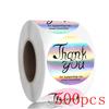 50-500Pcs Rainbow Laser Thank You Stickers 1 Inch White Thank You Small Business Sticker For Crafts Gift Packaging
