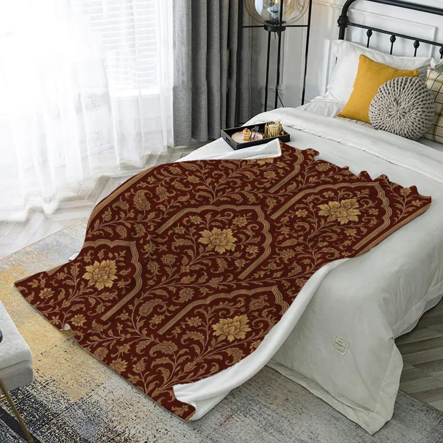 Floral Pattern Blanket Microfiber Flannel Cover Blanket Bedroom Living Room Sofa Soft And Comfortable Home Decoration