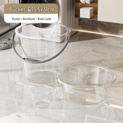 Portable Transparent Plastic Storage Water Bucket