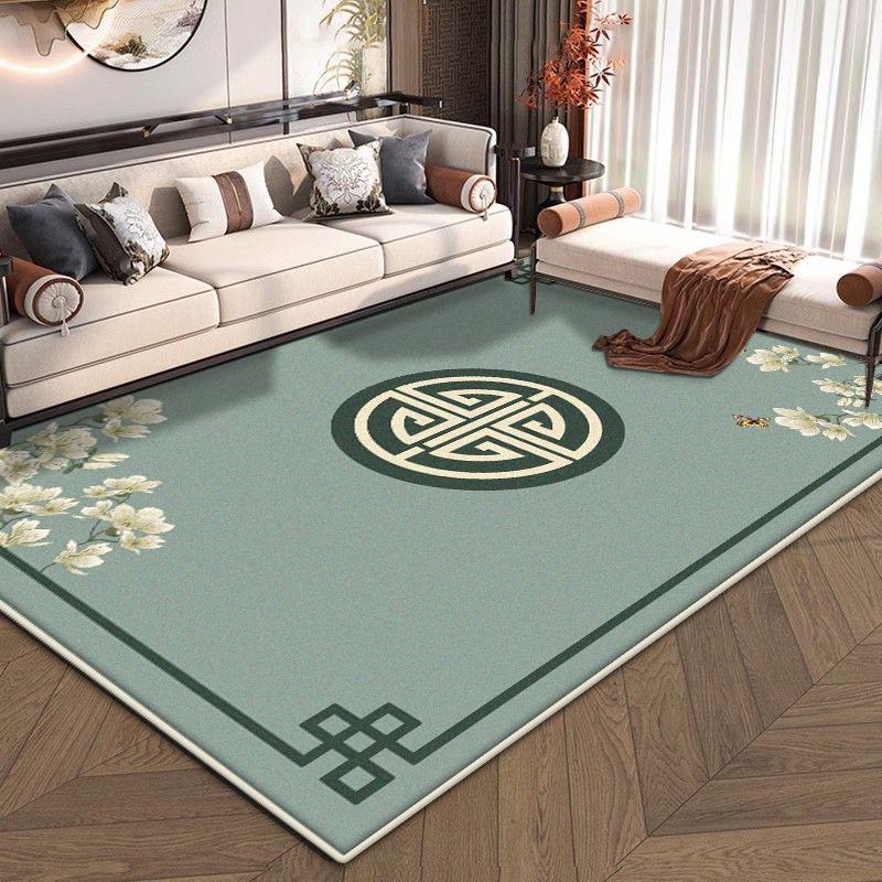 New Chinese Style Large Living Room Carpet Antiskid Room Decoration Aesthetic Lounge Rug Fluffy Study Decoration Mat Easy Clean