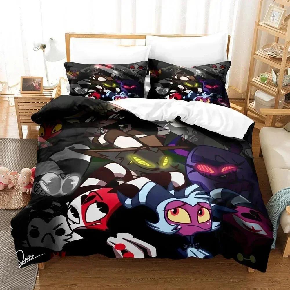

3D Printed Helluva Boss Bedding Set Duvet Cover Sheet Printed Bed Set Pillowcase Bed Full Queen King Size Comforter Bedroom 135x200cm