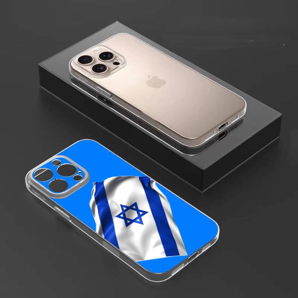 

Flag of Israel Phone Case For iPhone17,16,15,14,13,12,11 Plus,Pro Max Soft Transparent Cover iPhone17PRO