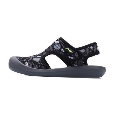 Li Ning Youth Sports Trend Non-Slip Shock Absorbing Breathable Sandals Kids Sandals Black Gray YKUQ058-41