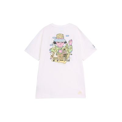 T-shirt Sportiva Girocollo Stampa Cartoon Neo Unisex Top Bianco HC9741
