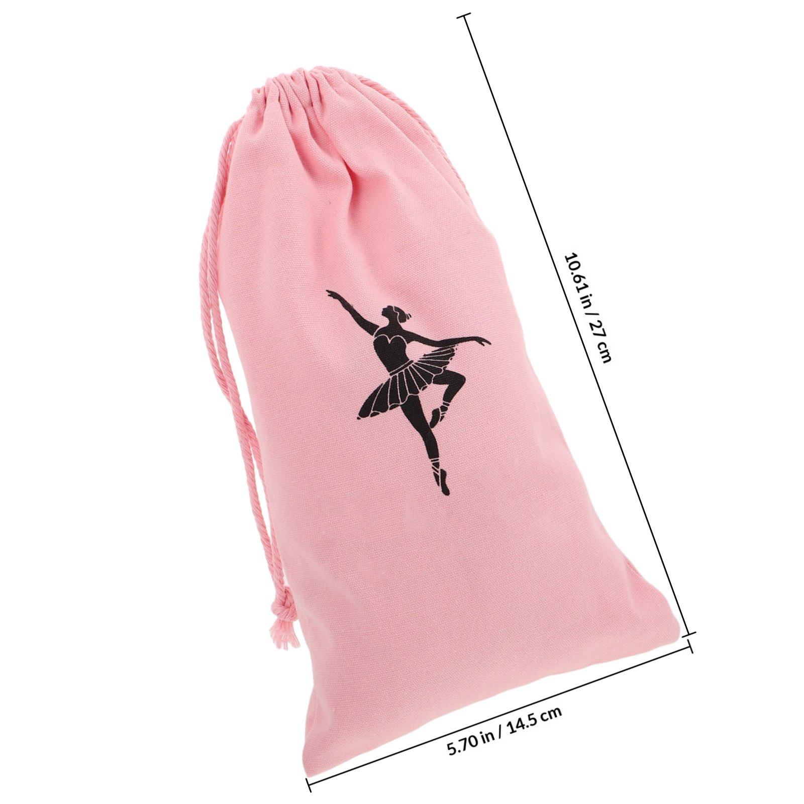 

Portable Ballet Shoe Bag Canvas Drawstring Dance Pouch Water Resistant Organizer for Women Dance Class Rehearsal Travel розовый