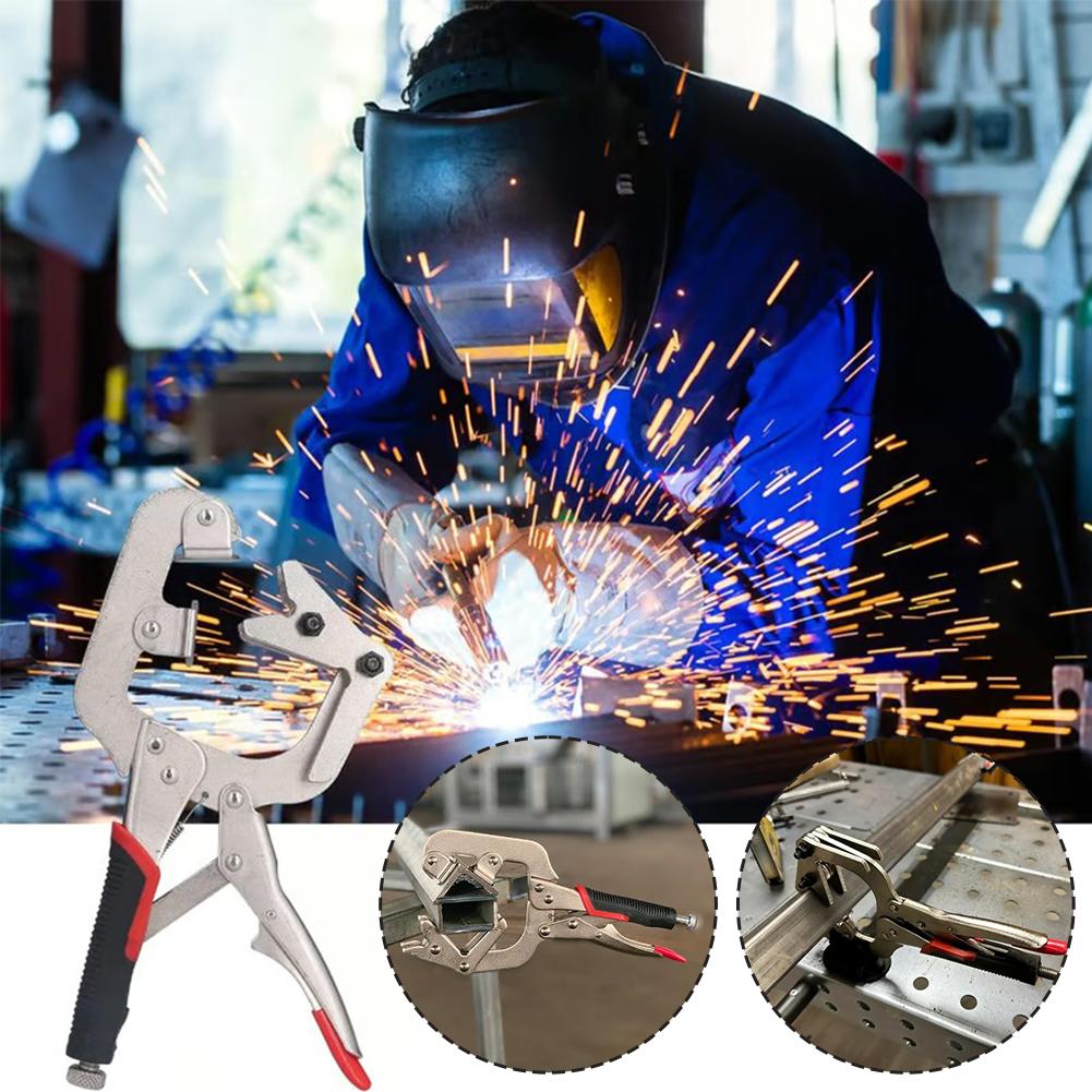 10-inch Welding Pipe Plier Clamp Fast Release Welding Clamp C-clamp Fast Locking With V-pads Large Plier Release Pipe J3e8