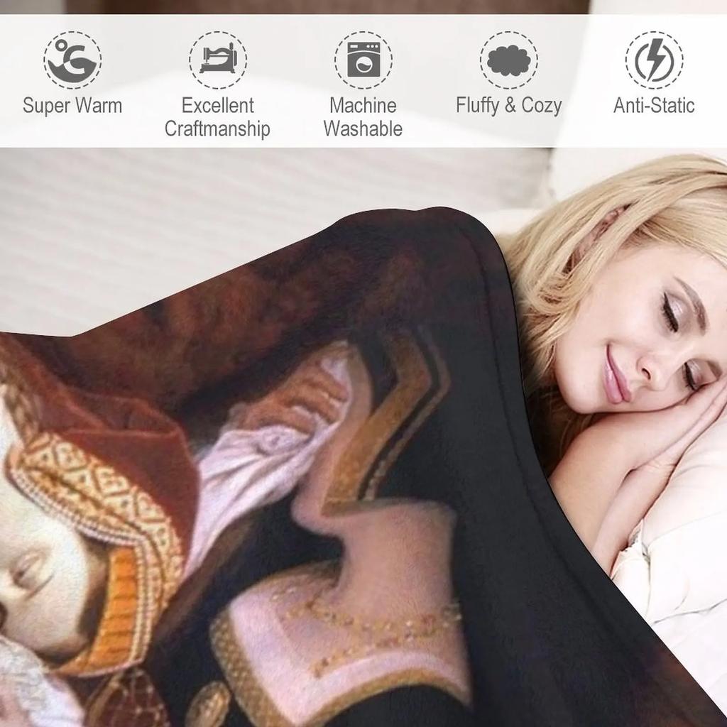 Anne Boleyn In the Tower by Edouard Cibot | The Six Throw Blanket Blankets and Blankets Soft Blanket Furry Blanket Blanket Sofa
