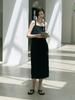 Mout Square Neck Back Ribbon Dress (Mout Black)