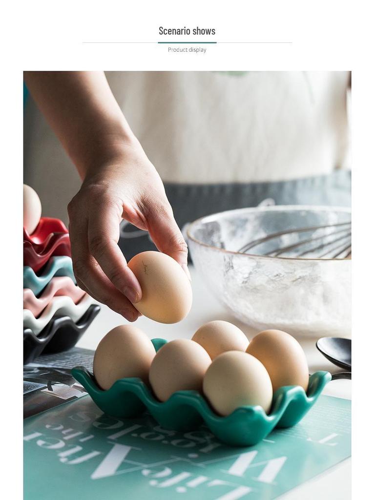 Ceramic Egg Holder Tray for Kitchen Tableware Supplies