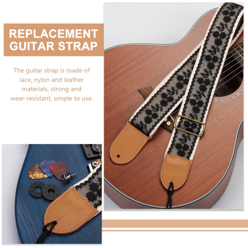 LIFKOME 1 Set Adjustable Lace Kit Strap for Electric Replacement Acoustic Guitar Adjustable Strap Set Accessories for Bass Guitar Guitar, Strap,