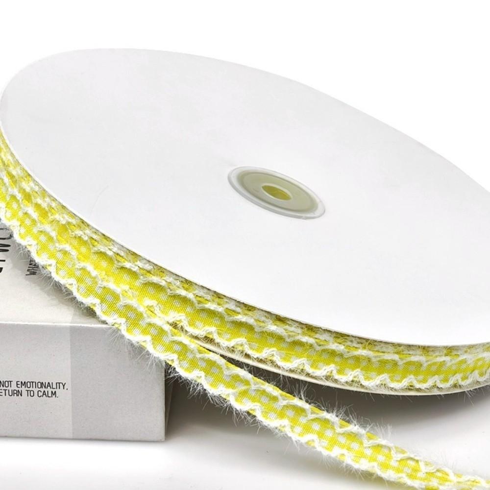 Frayed Edge Checkered Ribbon 1cm Width Fabric Binding Tape Creative Wavy Edge Ribbon  DIY Bow Craft