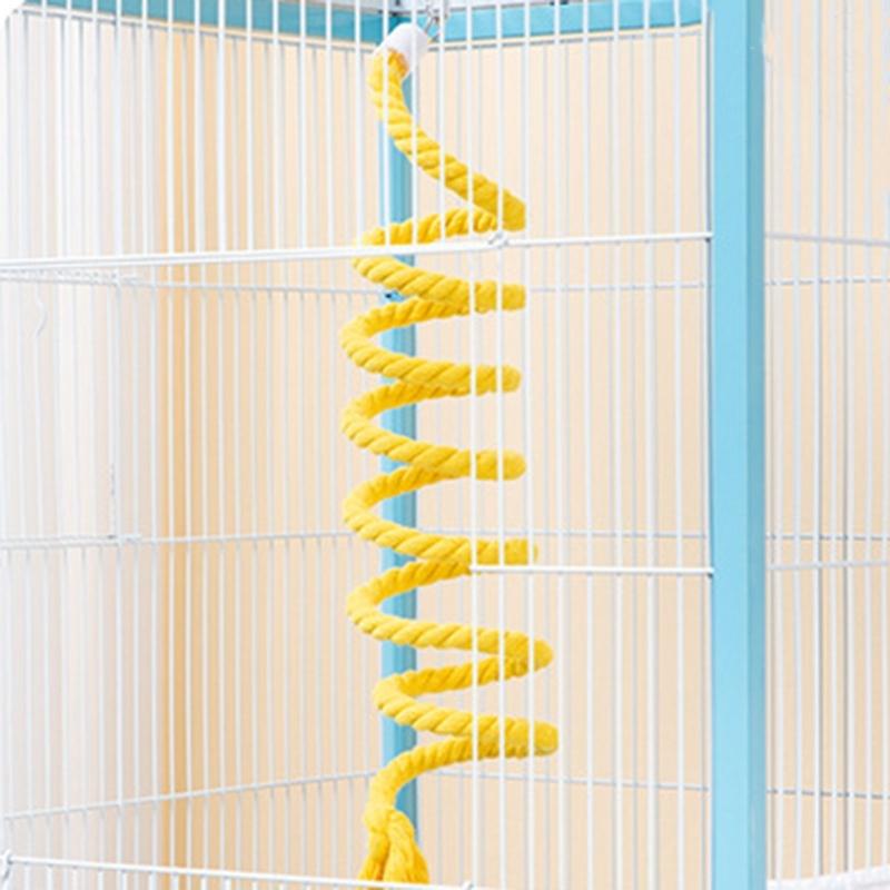 Lovebird Parrots Cage Spiral Bridge Swing Climbing Cotton Training Ladder Toy for Bird Pet Supplies