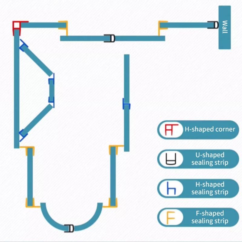 Practical Silicone Shower Door Seal Strips Ensures Dry Floor by Prevention Water Leakage Home and Hotel Bathrooms