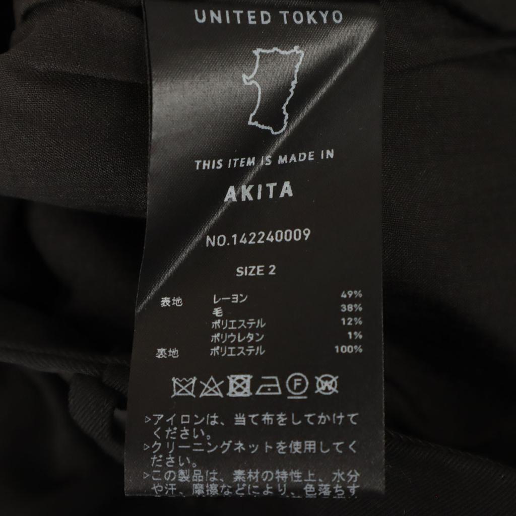 UNITED TOKYO Made In Japan Center Press Pants 2 Black Women Used
