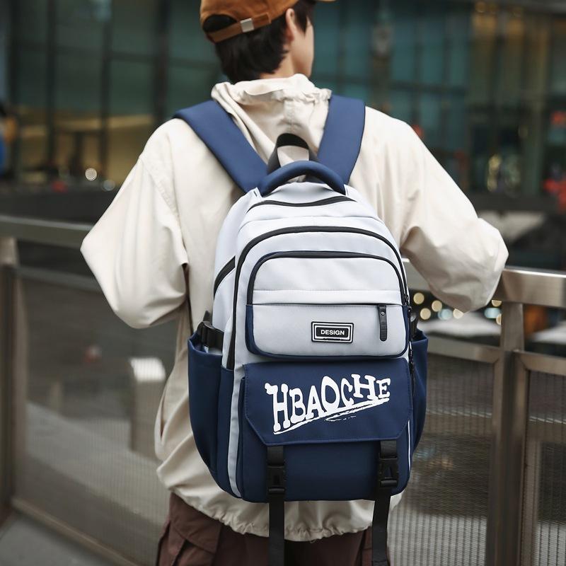 Large capacity junior high school students new primary school students double shoulder schoolbag men's and women's trend backpack