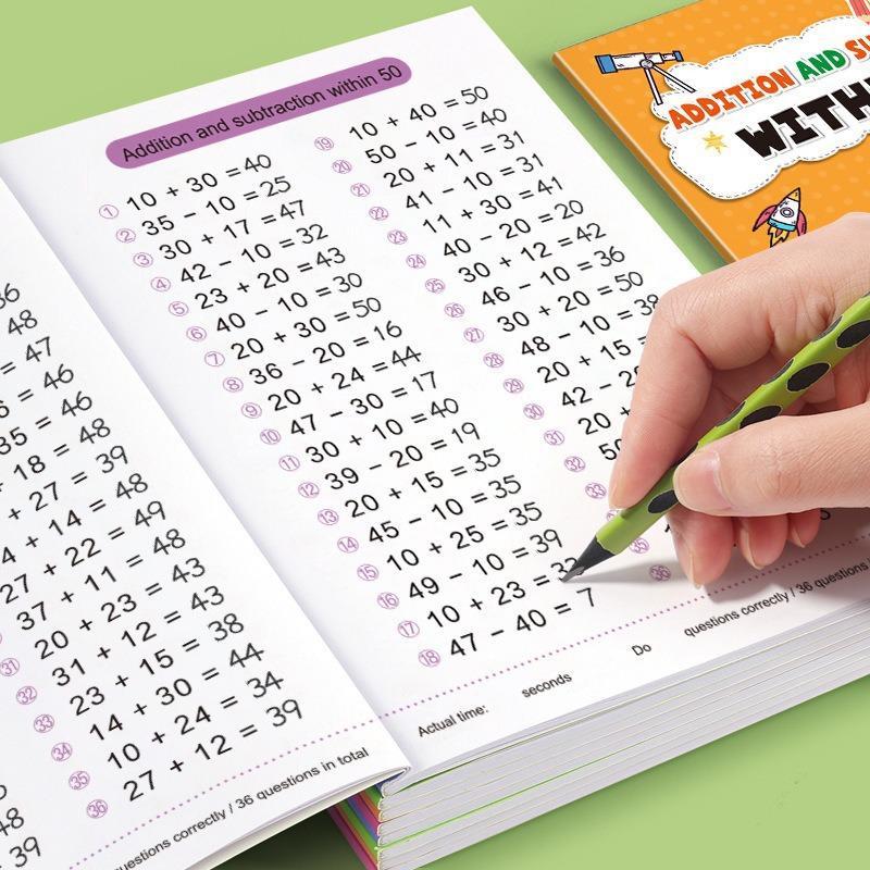 Children's Early Math Education Workbook Addition Subtraction Within 100 Exercise Book for Kids Daily Training Gift