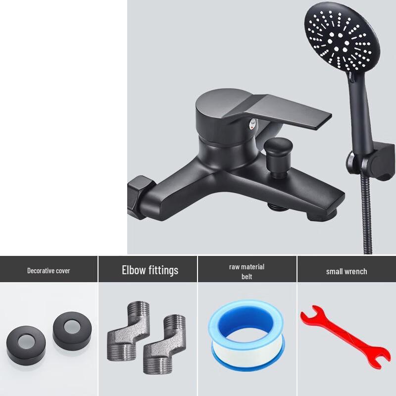 

TLXT Black Stainless Steel 5-Function Shower Faucet Set