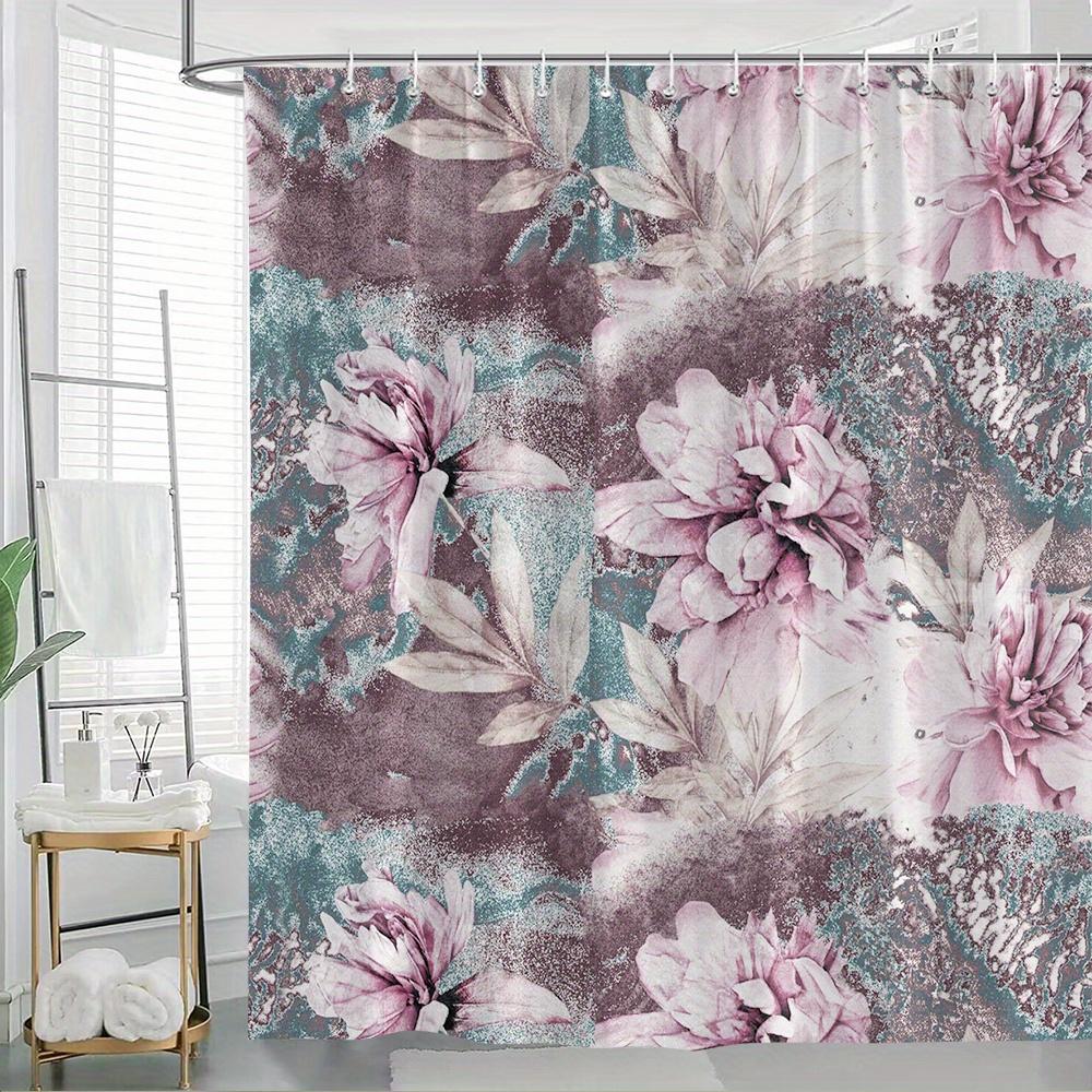 

1pc Elegant Floral Shower Curtain Vintage Style Botanical Print Bathroom Decor Polyester Fabric Bath Curtain Set with 12 Hooks 7 90x180cm35x71in