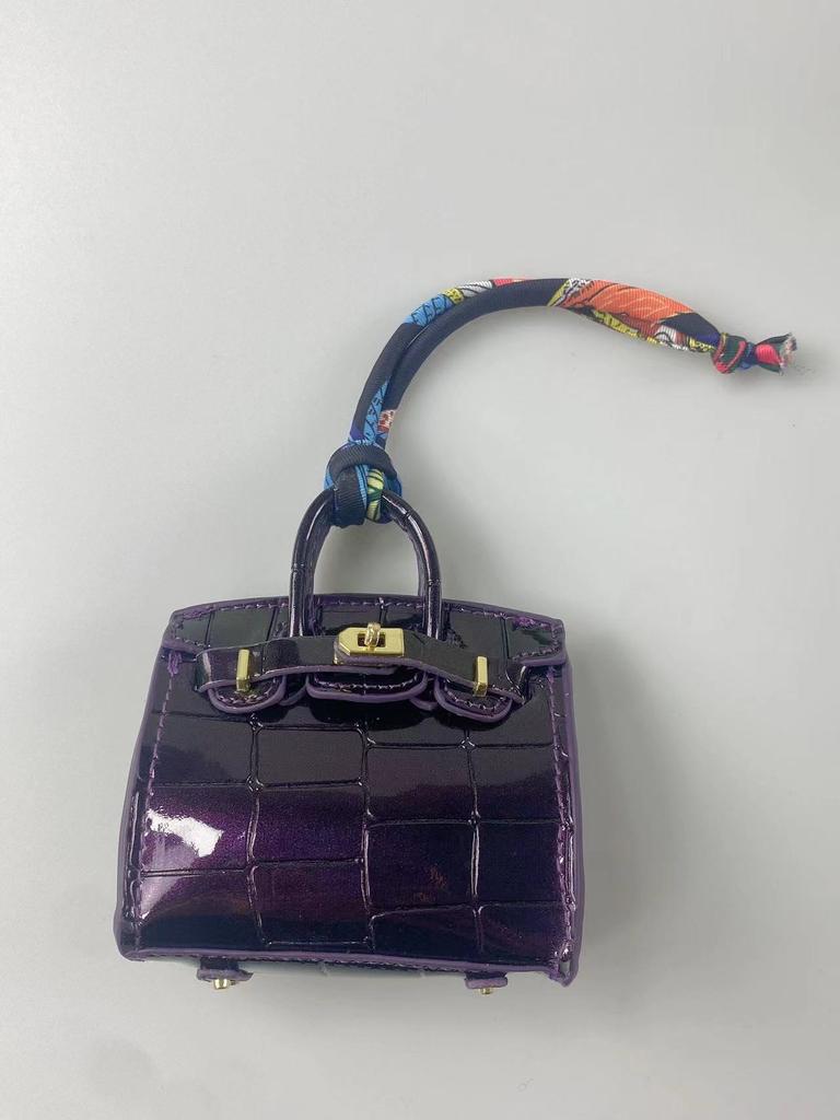 H Mini Platinum House Shaped Small Treasure Slant Hanging Small Pendant Creative Cute Earphone Bag Keychain