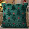 2pcs/set Christmas Bow Embroidered Pillow Covers Polyester Flannel Tree Design Sofa Cushion Festive Party Decor Only Pillowcase