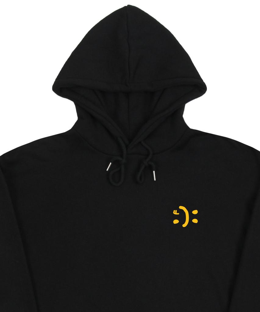 [Unisex] Small Double Drawing Smile Hoodie_Black