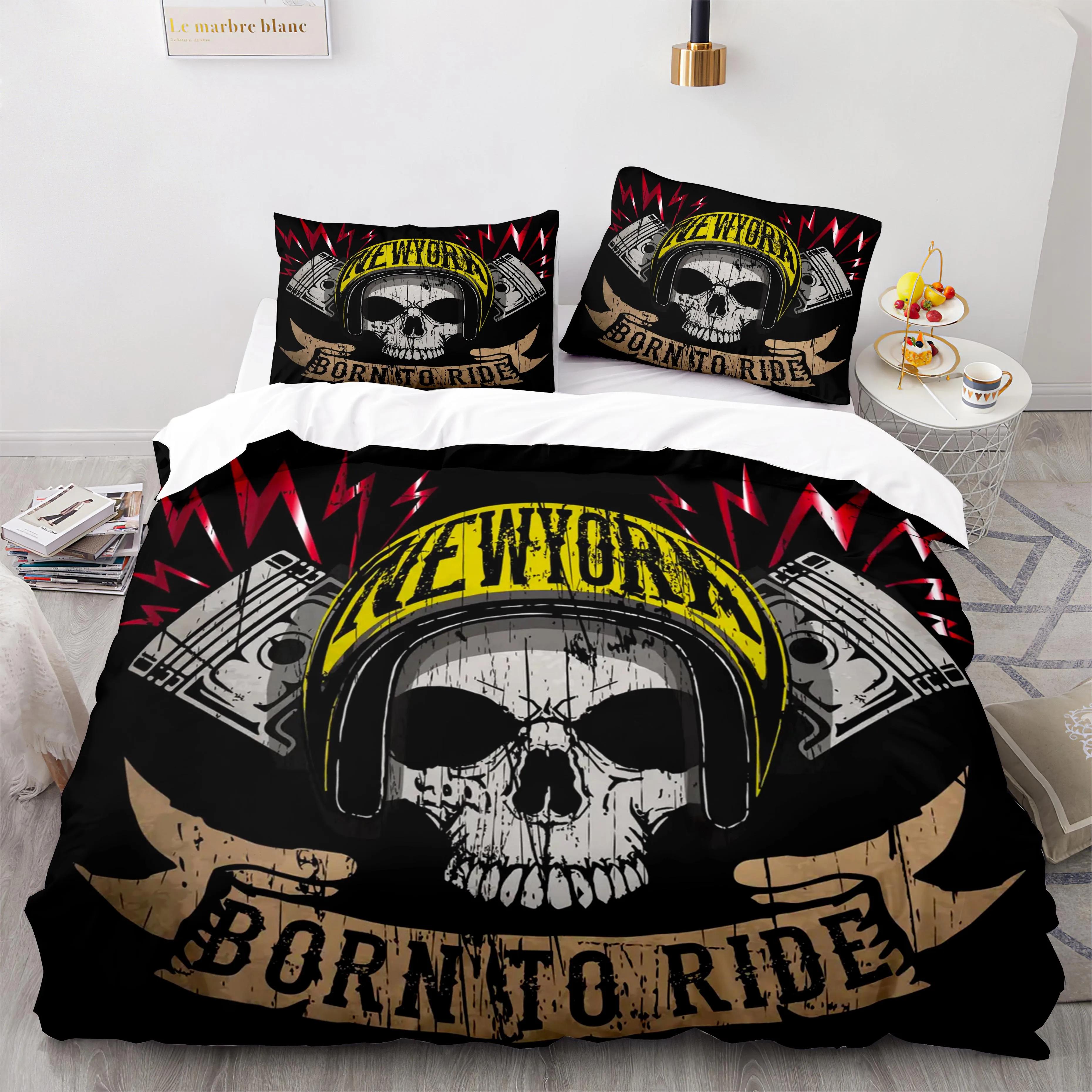

Comforter Skull King Queen Gothic Skeleton Bedding Set For Adults Youth Personalized Halloween Bones Polyester Comforter (quilt)-EU Single(135*200cm)3pcs