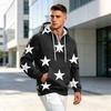 Men's Fall Print Zip-Up Hoodie, Casual Loose Fit Long Sleeve Sweatshirt Top