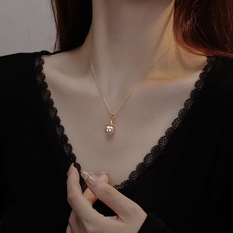 Simple Choker Pearl Necklace Light Luxury Versatile Exquisite Niche High-End Collarbone Chain