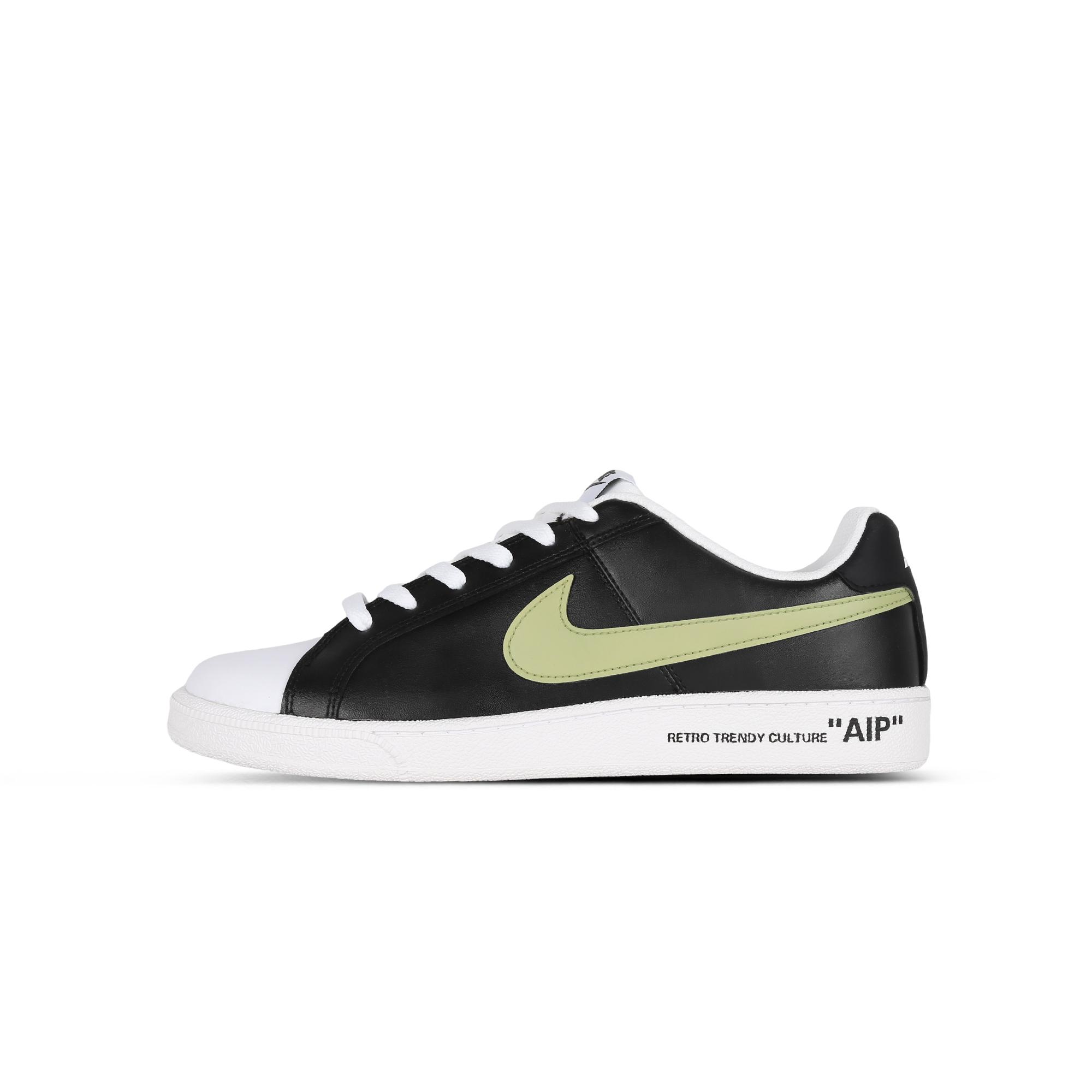

Nike Court Royale VIVA Leather Cushioning Coverage Slip Resistant Low top Skateboard Shoes Men s Black Green 749747-107(Team368-VIVA) 40.5