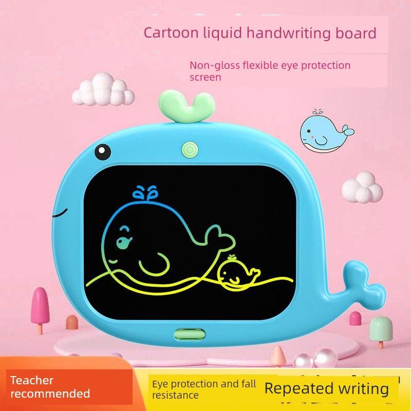 

Large Screen LCD Writing Board Handwriting Board One-Click Clear Digital Drawing Board Doodle Board Kids Drawing Board Puzzle Gift [Blue Whale]-Patented-HD Large Size Sketchpad Suit