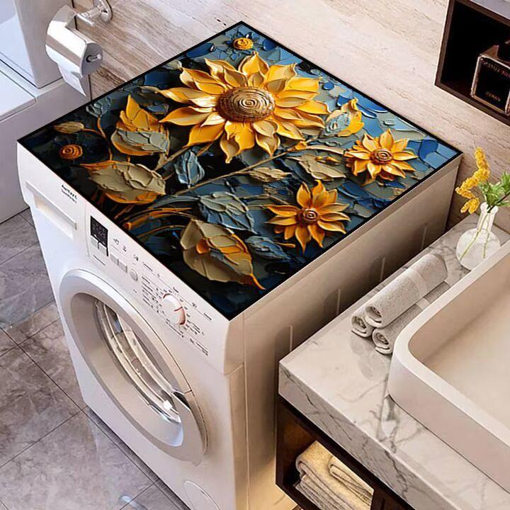 Dustproof 3D Flower Diatom Mud Waterproof & Absorbent Anti-Slip Mat for Washing Machine or Bedside Table