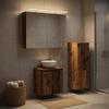 Bathroom Furniture Set 4 Pcs Reclaimed Wood Engineered Wood and Glass