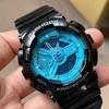 Casio G-Shock Youth Series Fluorescent Blue Fashion Dynamic Multifunction Sports Waterproof Quartz Movement Resin Strap Women Watches GA-110B-1A2PR