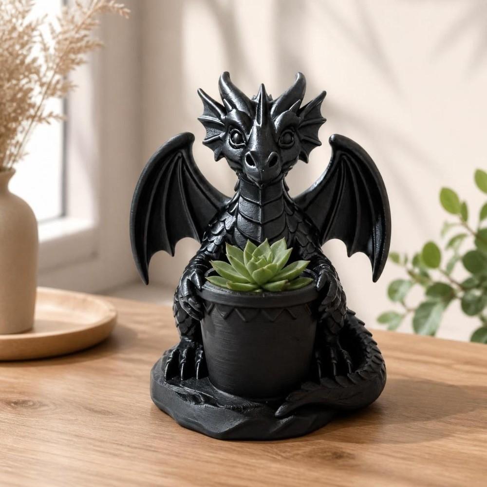 Gotische Stijl Succulentenplant Bloempot 3D Geprint Bureauornamenten Creatief Drakenbeeld Cadeau