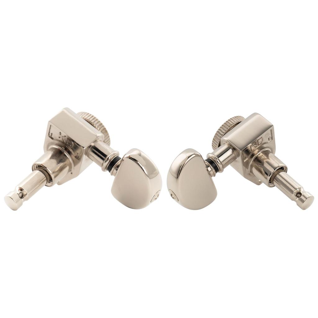 Musiclily Pro R18K L3R3 Locking Gear for Nickel Coating Tuners, 181 Ratio, Half-Moon Button, Acoustic/Electric Guitars,