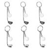 6 stk Golfkølle Ball Nøkkelring Mote Legering Nøkkelring Anheng Dekorasjon for Håndveske