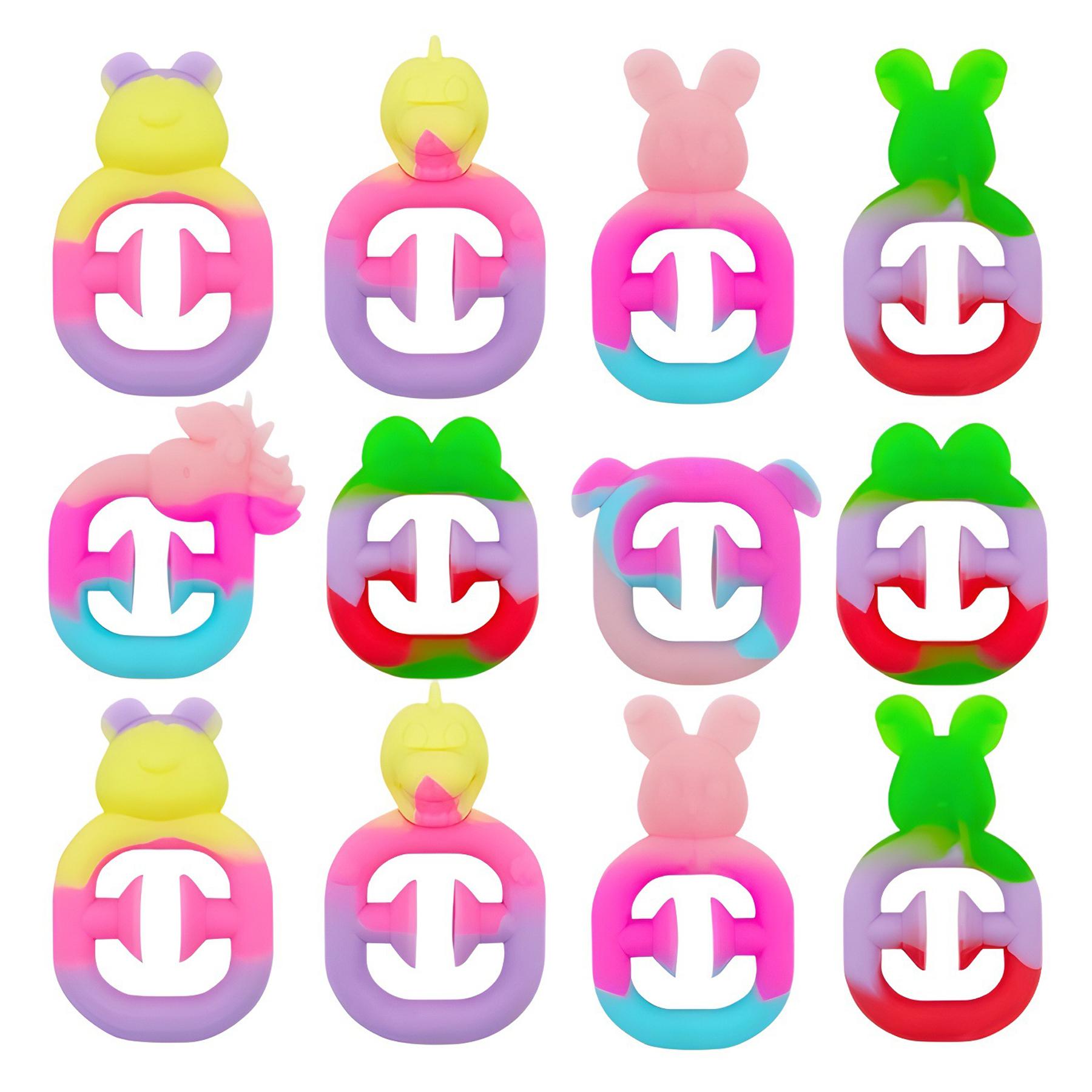 

5/10/20Pcs Stress Relief Finger Hand Grip Rainbow Fidget Snapper Toy Stress Ball For Kids Adult Sensory Toys Gifts Juguetes