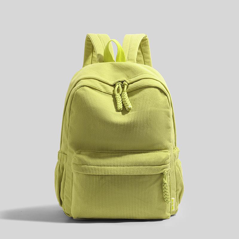 Neutral Corduroy Backpack Large Capacity Backpacks Stylish Versatile Color Optis Casual Daypack for Daily Use School or Travel
