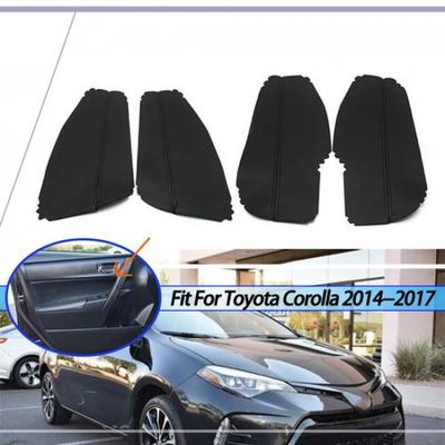 4pcs Fit For Toyota Corolla 2014-2017 Black Leather Door Panels Armrest Cover