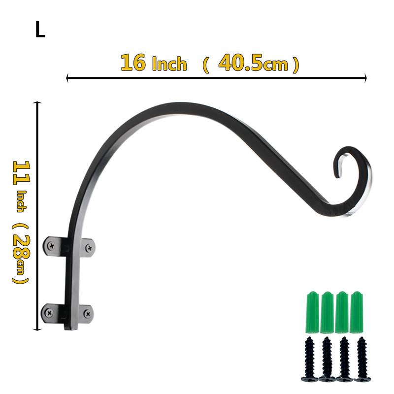 

Железные крючки, подвесные корзины, держатели для растений, ручная ковка для цветочных корзин, цветочные горшки, фонарики, подвески с колокольчиками L чёрный
