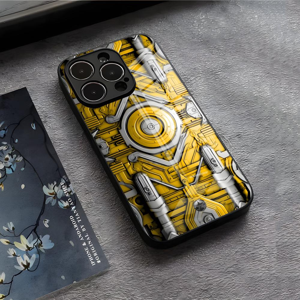 Mechanical Components Phone Case For IPhone 17 Air 16 E Pro Max 15 14 13 Mini 12 Pro 11 Max Plus Black Glass Cover