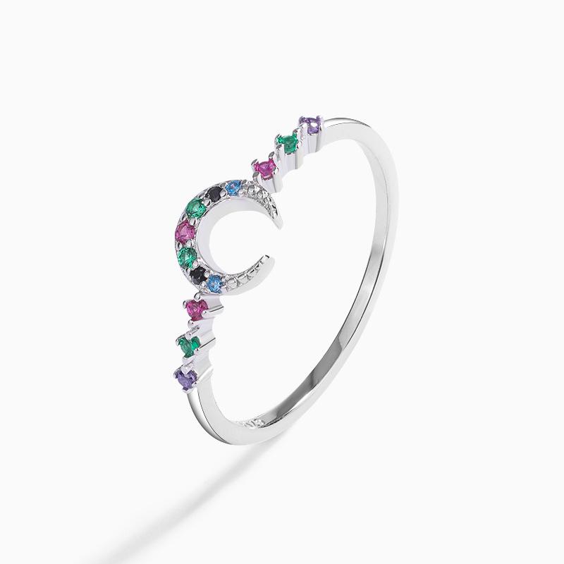 Trendy S925 Sterling Silver Multicolor Hollow Ring for Women – Versatile Niche Design, Perfect for Best Friends