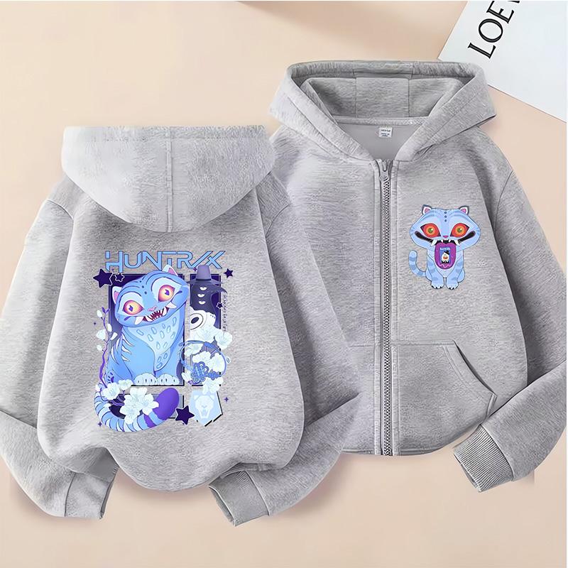 Kpop Demon Hunters Hoodie Children Clothes Kid Autumn Long Sleeve Sweatshirt Zipper Hoody Top