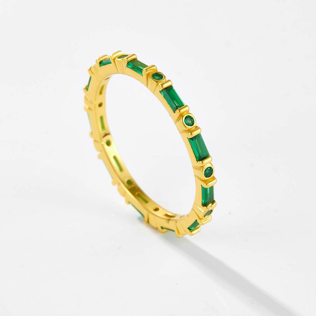 ANDYWEN 925 Sterlingsilber Drei Zirkonringe Zirkon Grün Kaffee Schwarz Damen Schmuck Rock Punk Schmuck