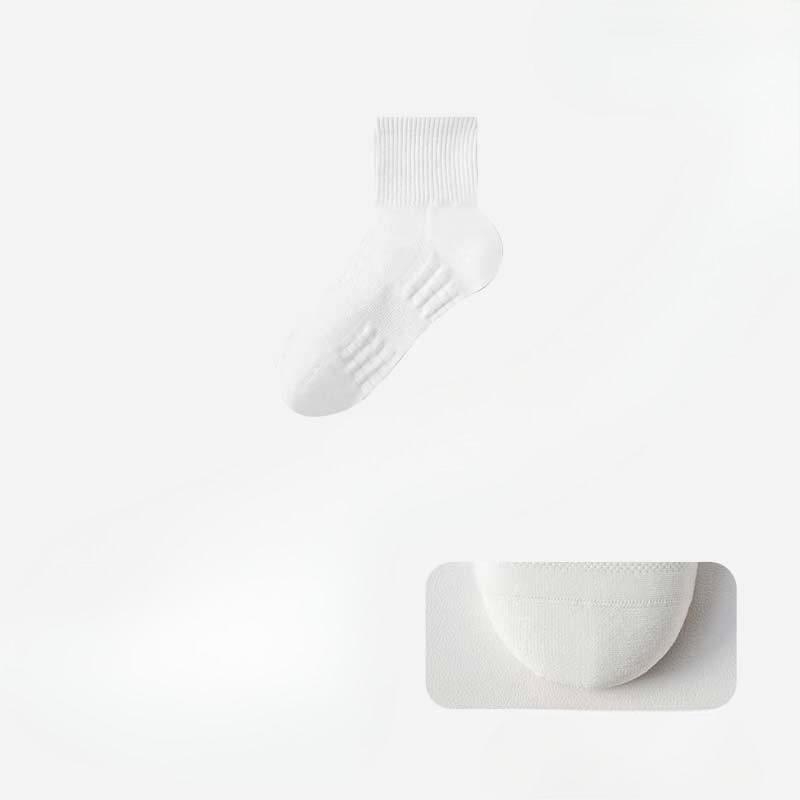 Women's Mid-calf Cotton Socks, Antibacterial and Deodorizing, Towel Bottom Mesh Breathable, Running Sports Long Calf Socks